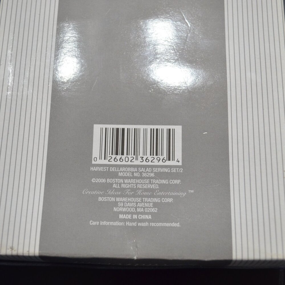 Boston Warehouse Harvest Dellarobbia Salad Serving Set, Stainless Steel, New - Picture 7 of 7